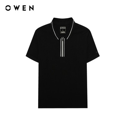 Owen - Áo polo Bodyfit APV257061 màu Đen chất liệu CVC Spandex