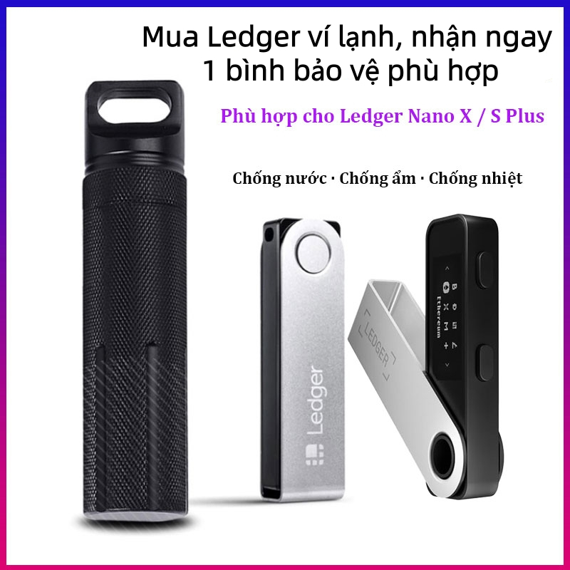 Vỏ Bảo Vệ Kim Loại Cho Ví Lạnh Ledger Nano X / S Plus Black Chống nước Chống ẩm Chống nhiệt