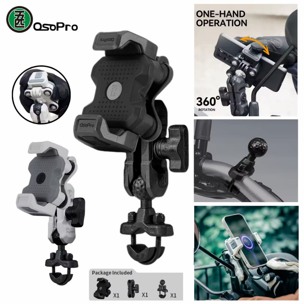 Giá Đỡ Điện Thoại Osopro VH Mount Chân Ghi Đông Đa Năng Chính Hãng Chống Rung Mẫu Mới