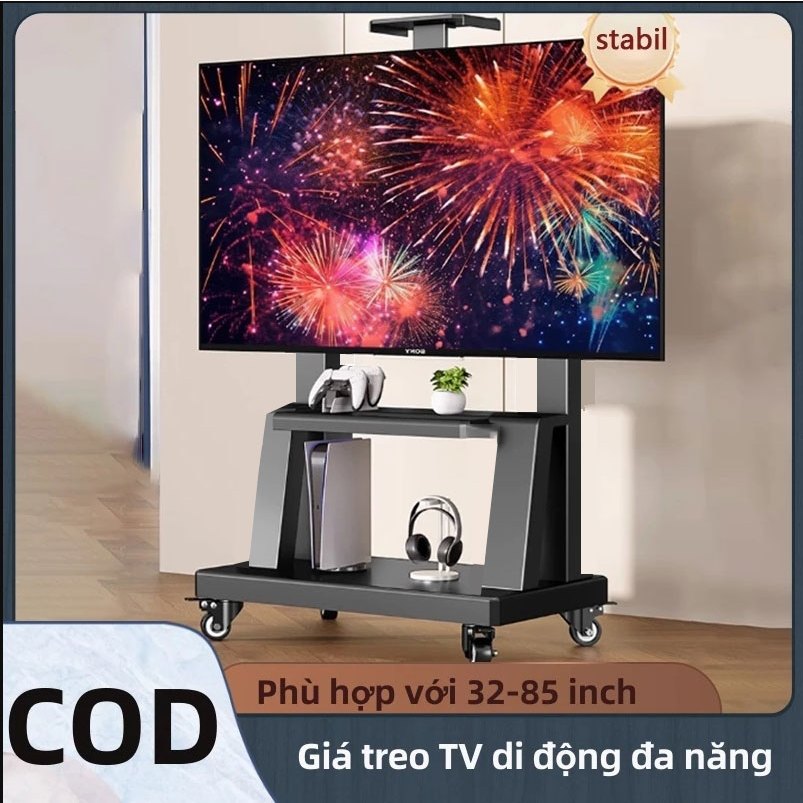  Kệ tivi kệ tivi có bánh xe kệ tivi di động size 32''-85'' cao 142 cm. 360 độ và có thể điều chỉn giá treo tivi 