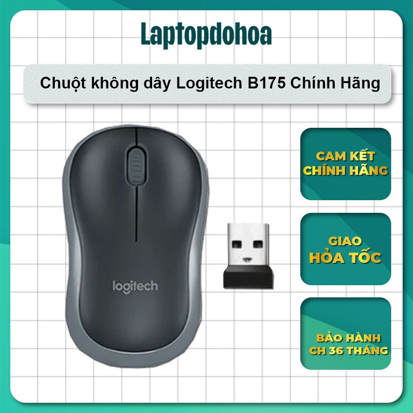 Chuột không dây Logitech B175 Chính Hãng Gía Tốt - Bảo hành 36 tháng chính hãng - Full hộp