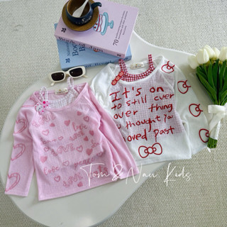  A28- tomnaukids  SET áo dây + áo dài tay giấy cho bé gái thun giấy size từ 9-35Kg 