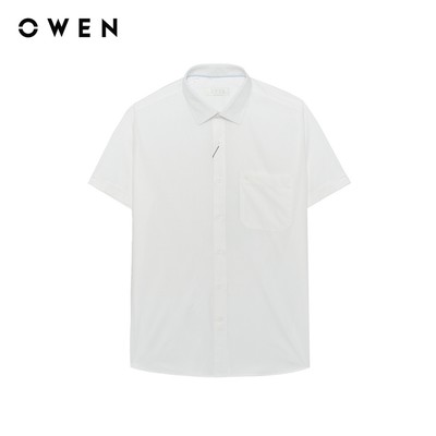 Owen - Áo sơ mi ngắn tay Regular Fit AR255045NT màu Trắng chất liệu Bamboo poly