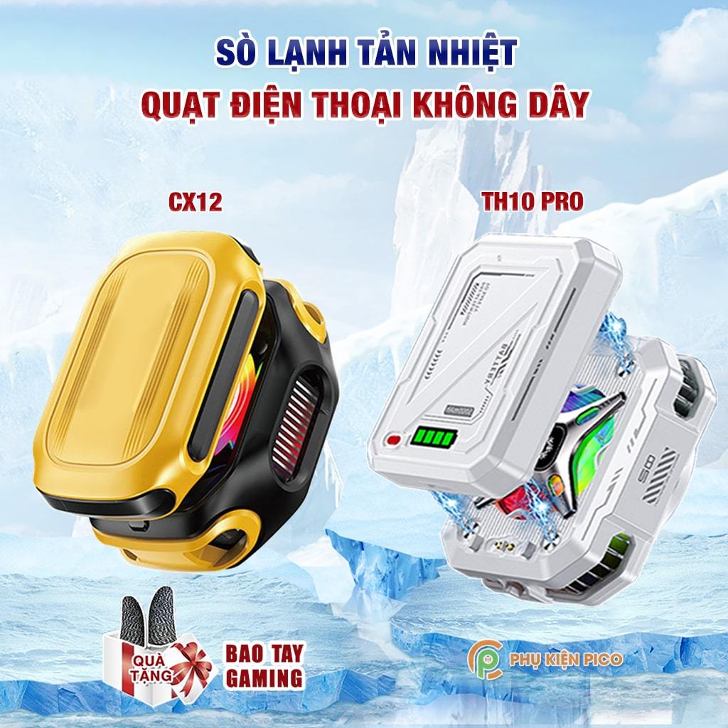 Quạt tản nhiệt điện thoại sò lạnh TH10 Pro AI / X29 / CX12 không dây có pin hỗ trợ tăng FPS Gaming