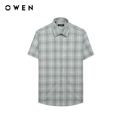 Owen - Áo sơ mi ngắn tay Regular Fit AR255043NT màu Xám chất liệu Bamboo poly