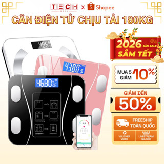Cân Điện Tử Kết Nối Bluetooth Phân Tích Chỉ Số Cơ Thể, Trọng Lượng Tối Đa 180kg