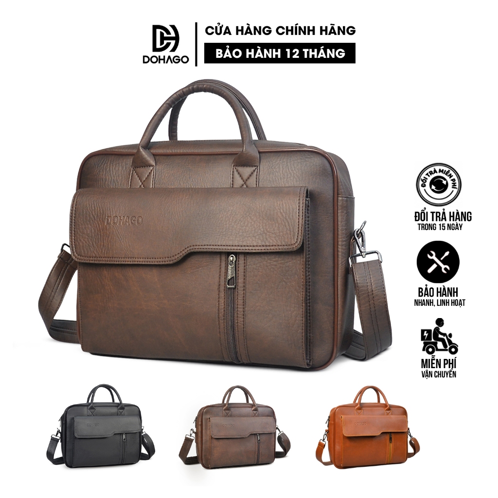 Cặp Vi Tính Da DOHAGO Cặp Xách Công Sở Đựng Laptop - CVT01