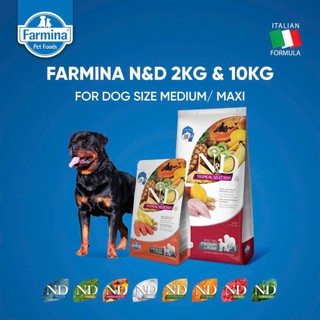 [Bao 10kg/12kg Seal Ý] Hạt N&D Farmina Thức Ăn Cho Chó Size Vừa & Lớn (Medium/Maxi) Vị Gà/Cá Tuyết