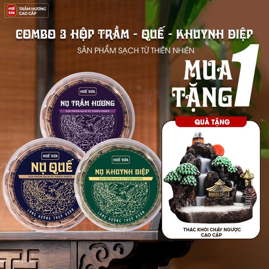 [TẶNG THÁC KHÓI ] Combo 3 Hộp Nụ Trầm, Nụ Quế , Nụ KHuynh Diệp Huế Xưa Xông Nhà, Giúp Ấm Không Gian, Gia Tăng Vượng Khí