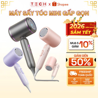 Máy Sấy Tóc gấp gọn 3 Chế Độ bản cao cấp, Công Suất Lớn 1800W Chuẩn Salon 3 Mức Nhiệt