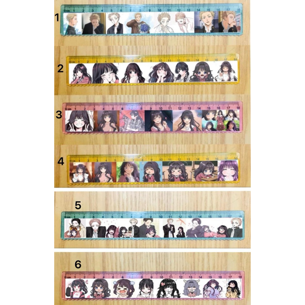 Thước kẻ waguri kaoruko hoa thơm kiêu hãnh 2 cái khác nhau / thước hình hoa thơm kiêu hãnh waguri ka