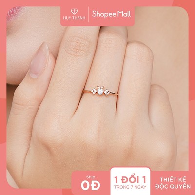 RABBIT TALES - Nhẫn thời trang Vàng 10K đá CZ Shining Star NLF528 Huy Thanh Jewelry