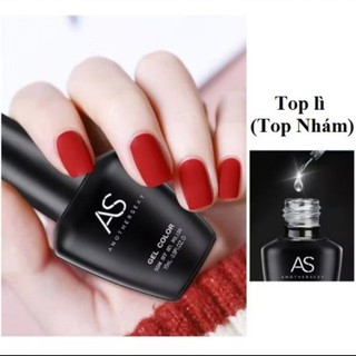 Sơn gel hơ đèn UV Base, Top coat, top nhám lỳ AS (mẫu chai đen)