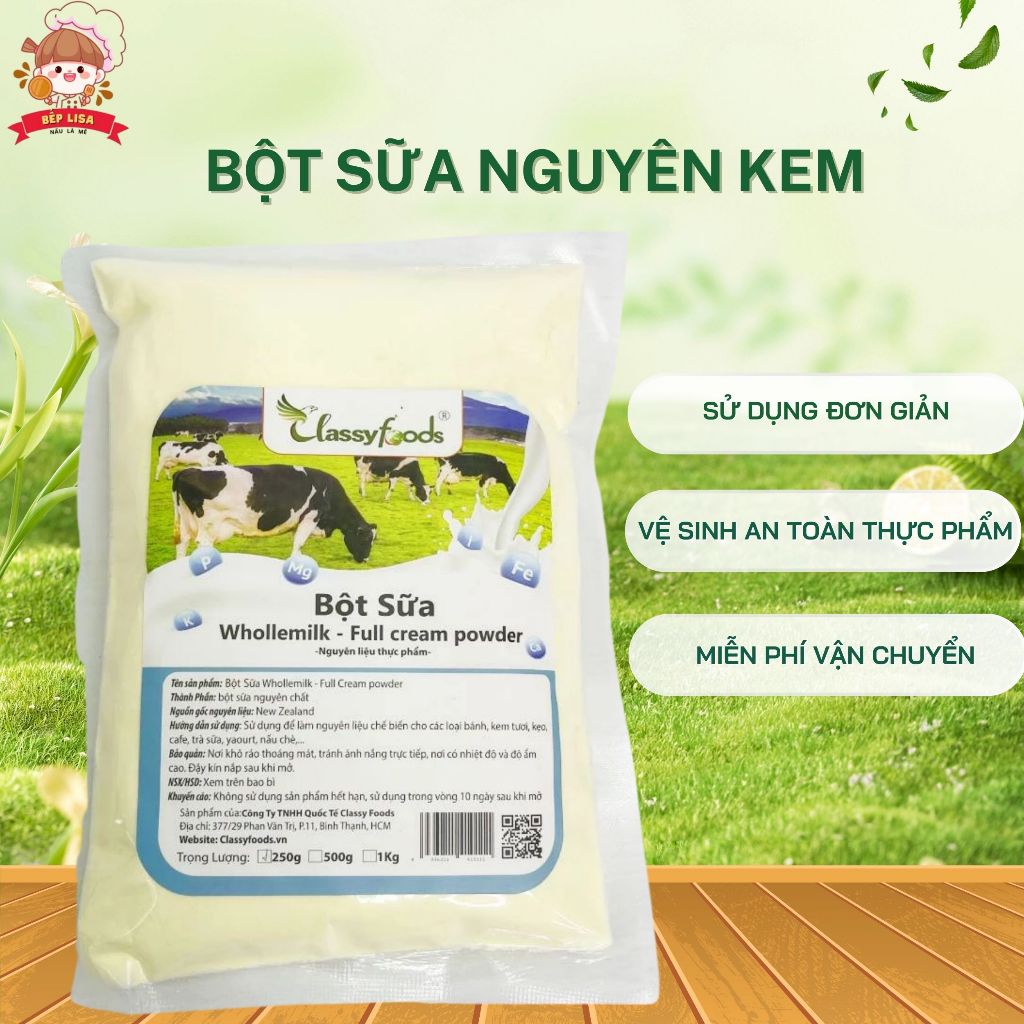 Bột sữa nguyên kem - Nguyên liệu làm kẹo nougat