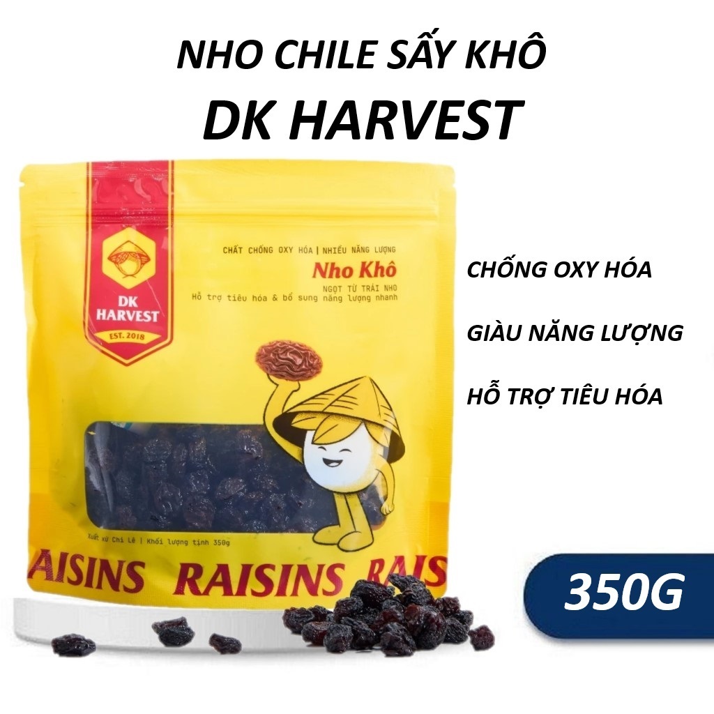 Nho Chile Sấy Khô DK Harvest  Chile Raisins 350G Chống Oxy Hóa Hỗ Trợ Tiêu Hóa Giàu Năng Lượng