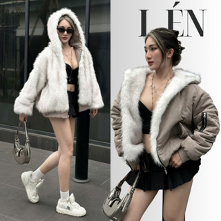  Áo Khoác Nữ Có Mũ Mặc 2 Chiều Lông Và Trơn Phong Cách Streetwear Siêu Ấm Ấp - BTJK4 