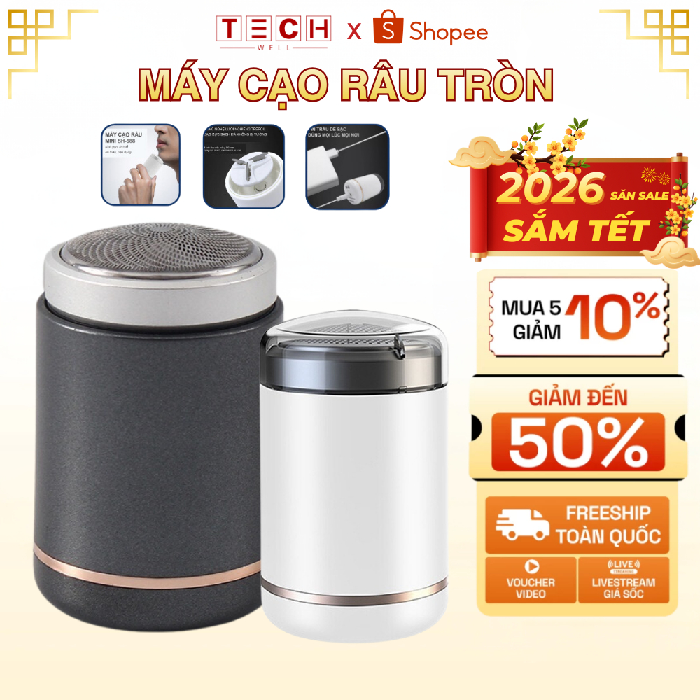 Máy cạo râu mini chống nước, Tích hợp 2 lưỡi dao kép chuẩn IPX7, cắm sạc USB cực tiện