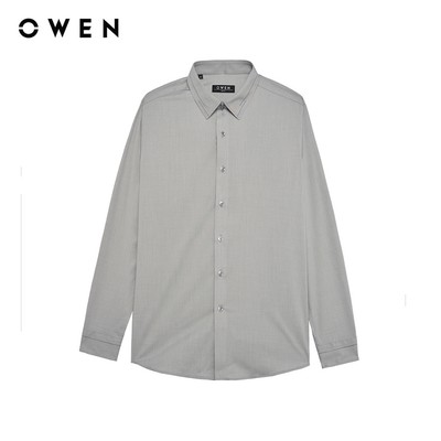 Owen - Áo sơ mi dài tay Slim Fit AS255068D màu Xám chất liệu Modal Lenzing