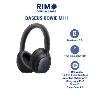 Tai nghe chụp tai Baseus Bowie MH1, Hi-Res Audio Wireless, Adaptive ANC, SuperBass 2.0,Bluetooth 6.0