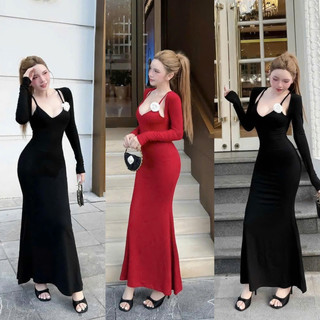 Đầm Body Nữ Dài Tay Dáng Dài MINION D238, Váy Nữ Thiết Kế Ôm Body Tôn Dáng Phong Cách Sang Trọng