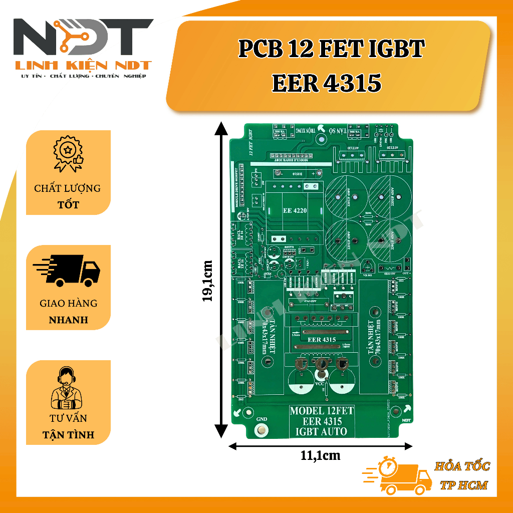 PCB Mạch In 12 Fet IGBT EER4315 - Linh Kiện NDT