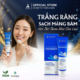  Kem Trắng Răng Abera Làm Sạch Cao Răng Mảng Bám Hỗ Trợ Làm Trắng Răng Ngừa Sâu Răng Thơm Miệng 100g 