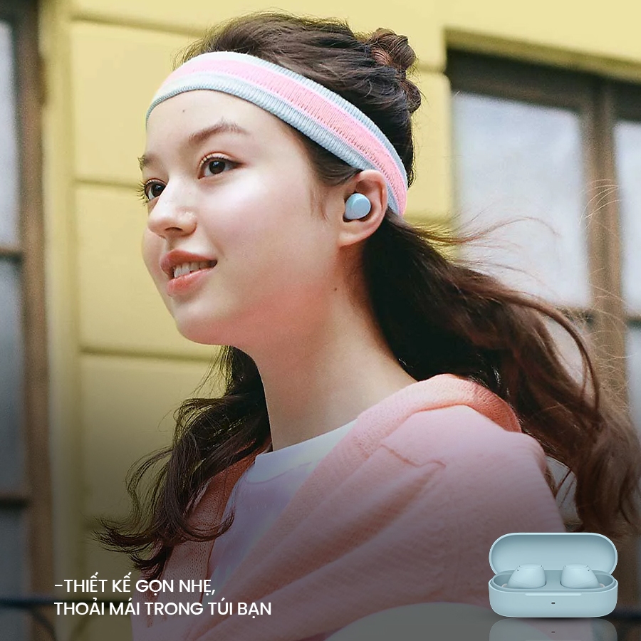 Tai nghe Bluetooth Sony WF-C510 pin 22h, kết nối đa điểm, chống nước IPX4, âm thanh 360 độ | BigBuy360 - bigbuy360.vn