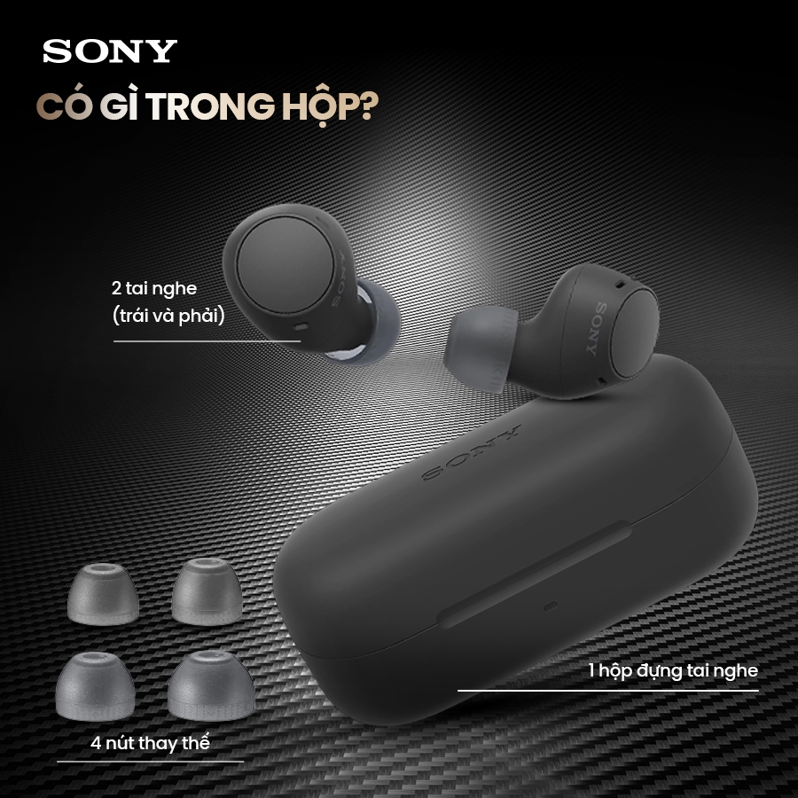Tai nghe Bluetooth Sony WF-C510 pin 22h, kết nối đa điểm, chống nước IPX4, âm thanh 360 độ | BigBuy360 - bigbuy360.vn