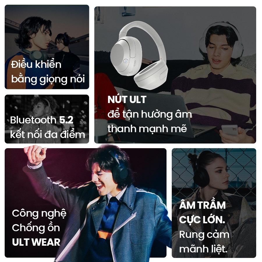 Tai nghe bluetooth chụp tai Sony WH-ULT900N chống ồn chủ động, pin 50h, âm bass mạnh mẽ | BigBuy360 - bigbuy360.vn