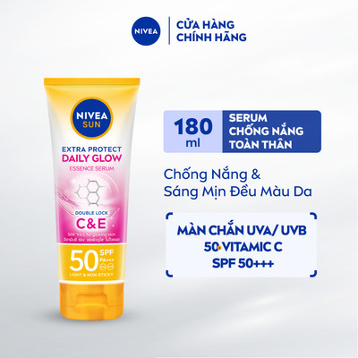 Tinh Chất Chống Nắng Dưỡng Thể NIVEA SPF50 PA+++ 180ml - Sáng Mịn Đều Màu/ Dưỡng Ẩm Chuyên Sâu - 86092/86090