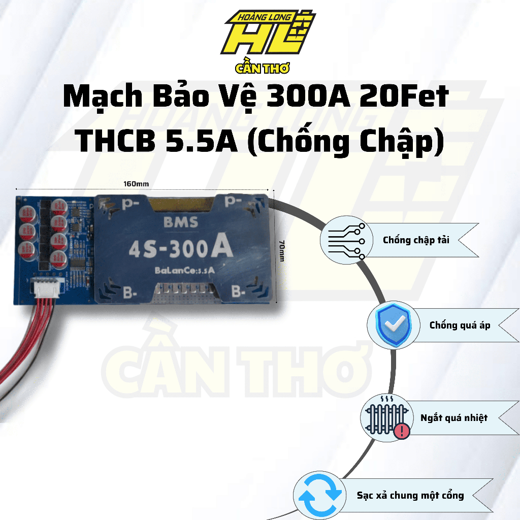 Mạch Bảo Vệ 300A Chống Chập - TH Cân Bằng Chủ Động 5.5A (20FET)