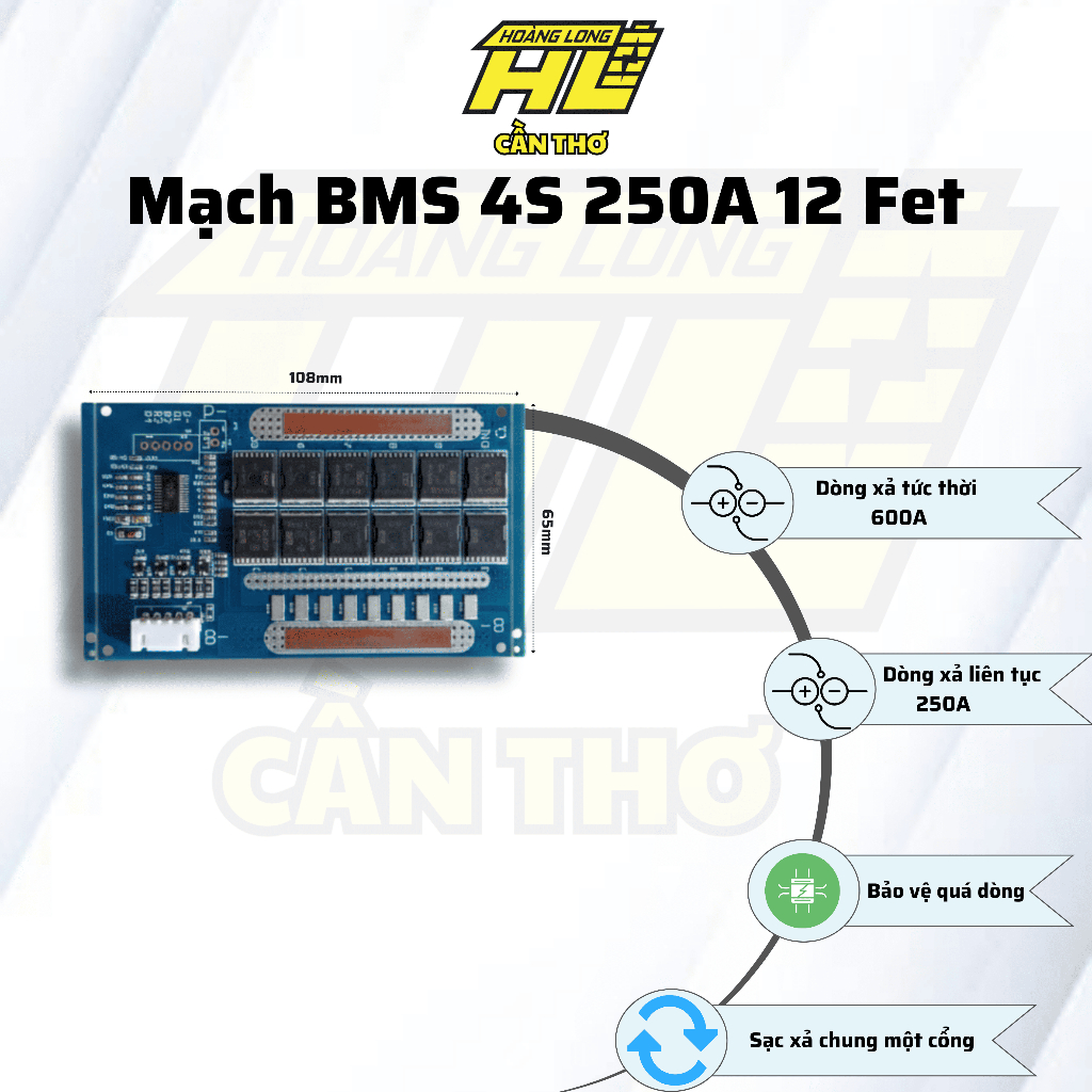 Mạch BMS 4S 300A Công Suất Lớn - Lắp 12FET 9 Chân (Chịu Tải Cao)