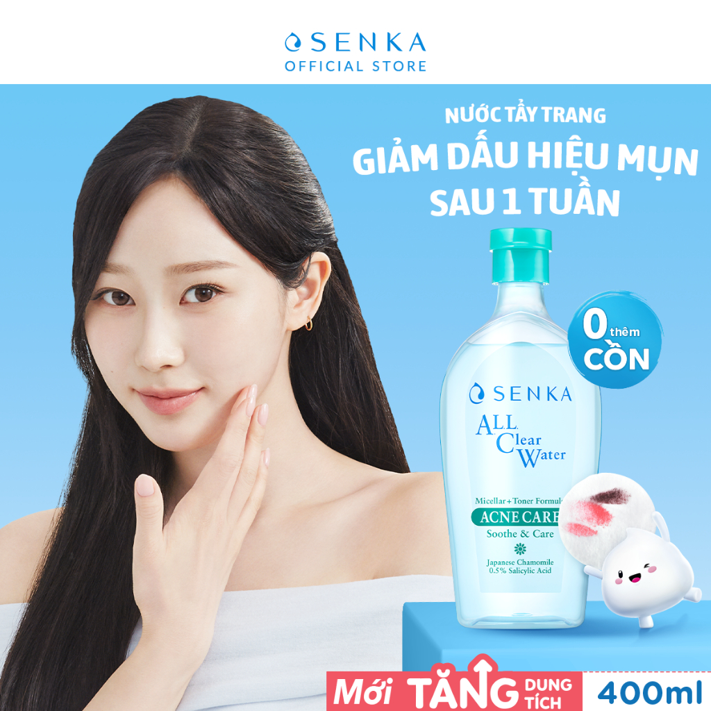 Nước Tẩy Trang Senka Micellar Giảm Mụn Senka A.L.L Clear Water Acne Care 400ML | BigBuy360 - bigbuy360.vn