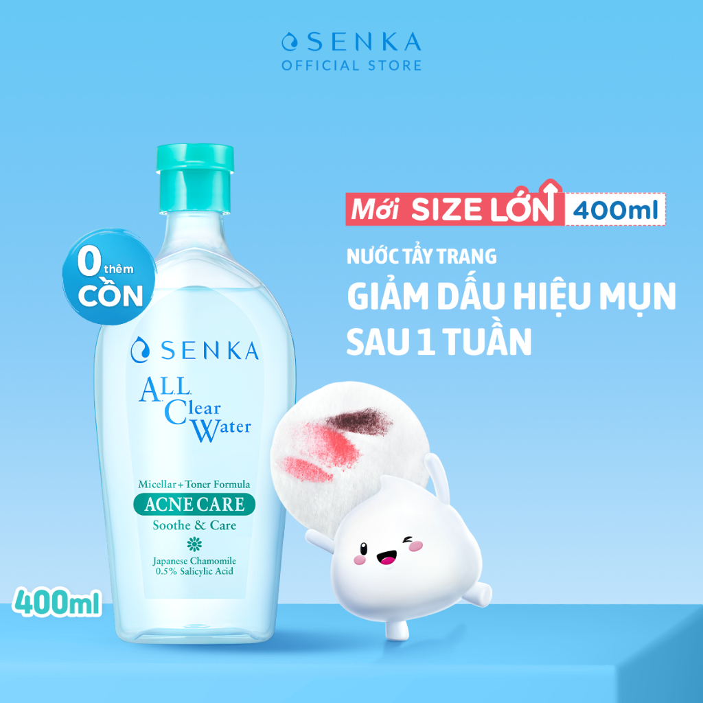 Nước Tẩy Trang Senka Micellar Giảm Mụn Senka A.L.L Clear Water Acne Care 400ML | BigBuy360 - bigbuy360.vn
