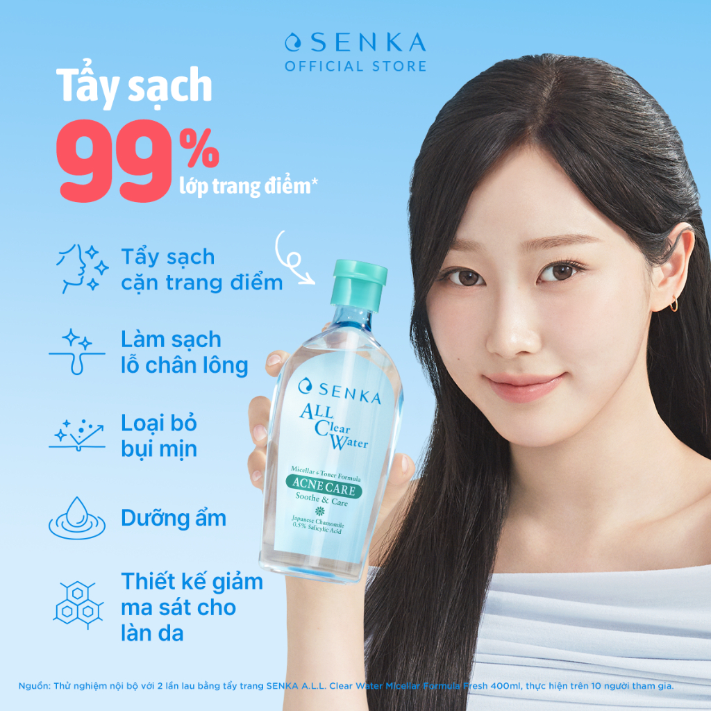 Nước Tẩy Trang Senka Micellar Giảm Mụn Senka A.L.L Clear Water Acne Care 400ML | BigBuy360 - bigbuy360.vn