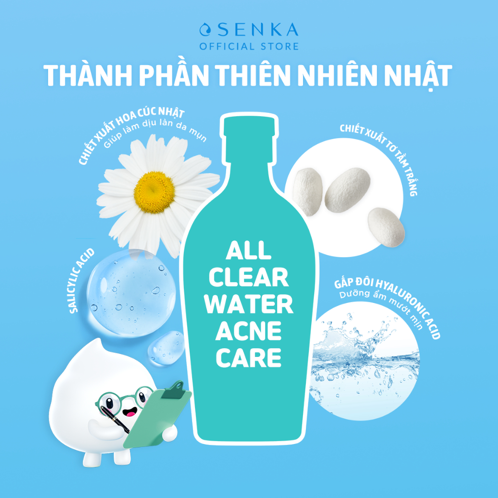 Nước Tẩy Trang Senka Micellar Giảm Mụn Senka A.L.L Clear Water Acne Care 400ML | BigBuy360 - bigbuy360.vn