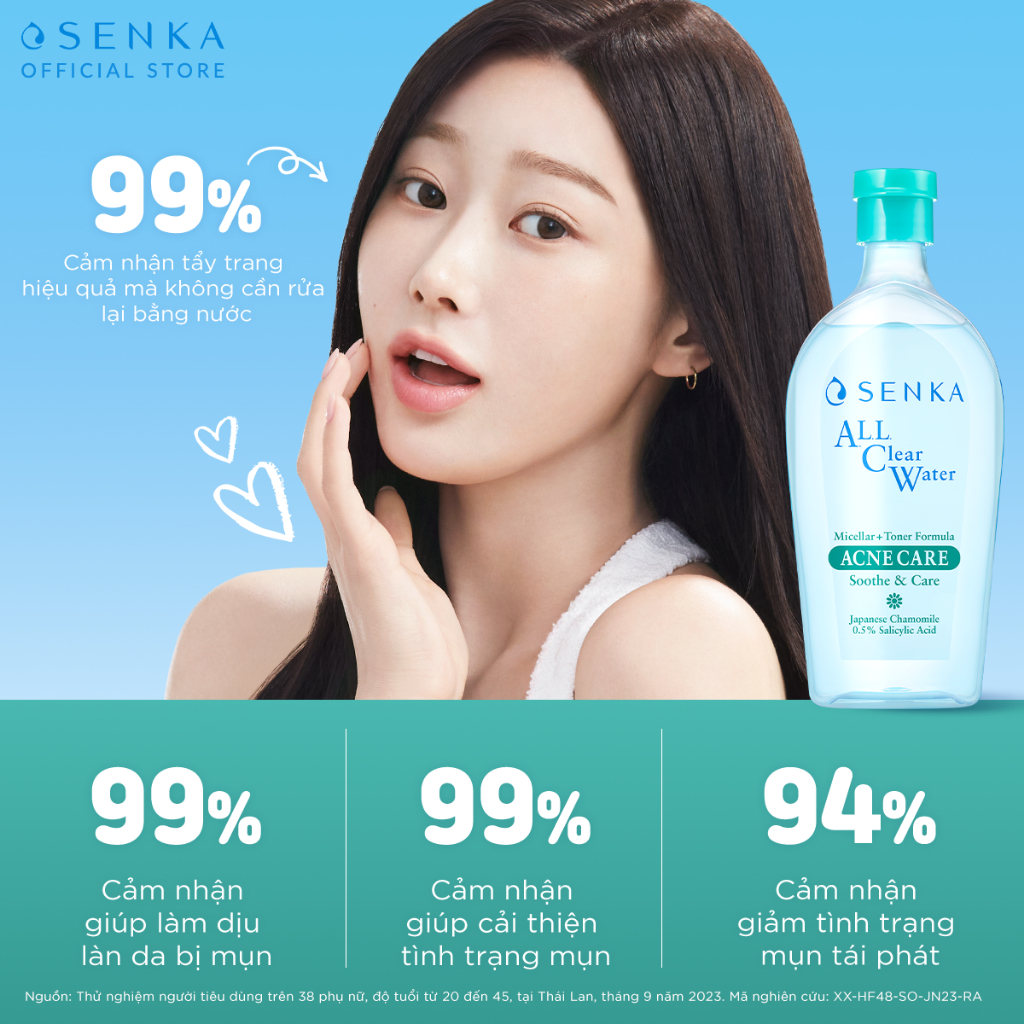 Nước Tẩy Trang Senka Micellar Giảm Mụn Senka A.L.L Clear Water Acne Care 400ML | BigBuy360 - bigbuy360.vn