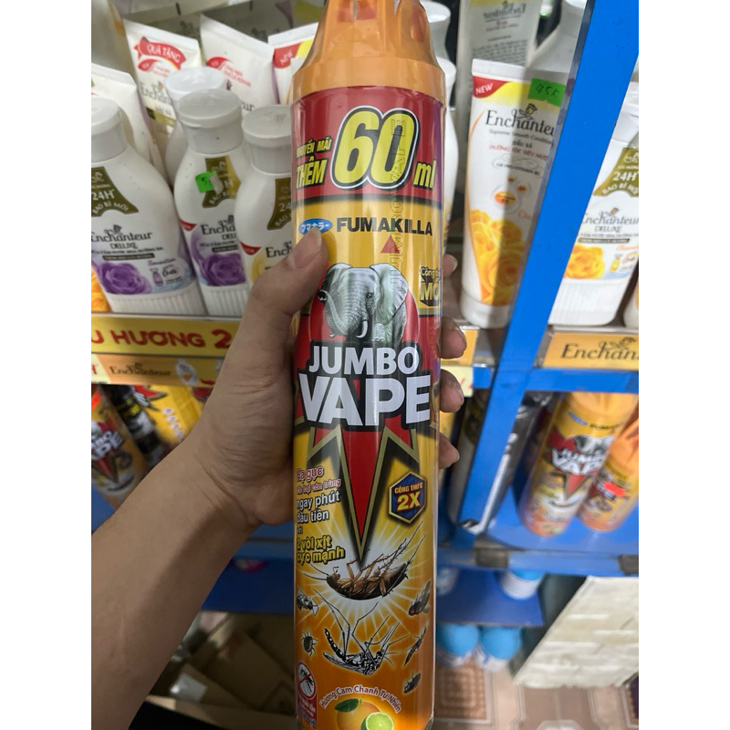 🦟 Xịt côn trùng Jumbo Vape 🦟 Dung tích 300ml & 600ml Diệt muỗi, ruồi, kiến, gián nhanh chóng Gia đìn