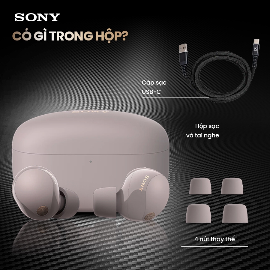 Tai nghe bluetooth Sony WF-1000XM5 chip V2, chống ồn chủ động ANC, kháng nước IPX4, thiết kế nhỏ gọn | BigBuy360 - bigbuy360.vn