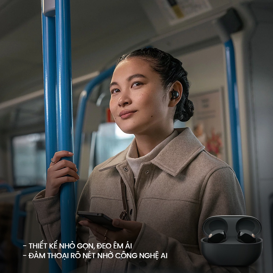Tai nghe bluetooth Sony WF-1000XM5 chip V2, chống ồn chủ động ANC, kháng nước IPX4, thiết kế nhỏ gọn | BigBuy360 - bigbuy360.vn