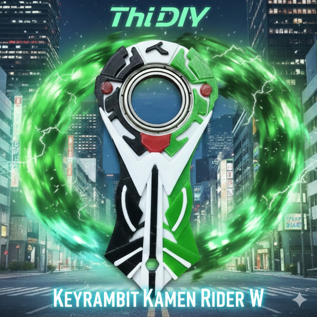 [K4 W] Keyrambit Kamen Rider W  - Móc khóa xoay keyrambit xả stress - chất liệu cao cấp - Thi DIY