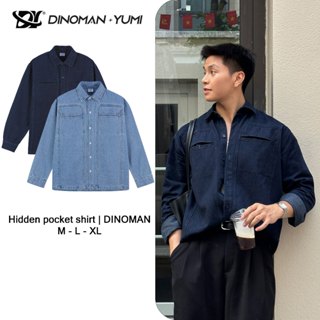   Phiên bản đặc biệt  Áo Sơ Mi Denim Túi Ẩn DINOMAN Mềm Mịn Form Regular Trẻ Trung Tôn Dáng SM025 