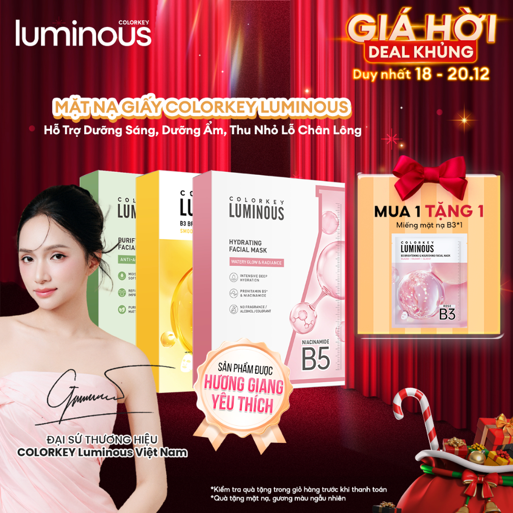 [DAILY LIVE] 1 Hộp Mặt Nạ Giấy Colorkey Luminous B5/ Trà Xanh/ B3, Hỗ trợ cấp ẩm, dưỡng sáng | BigBuy360 - bigbuy360.vn