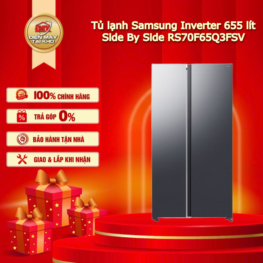 RS70F65Q3FSV - Tủ lạnh Samsung Inverter 655 lít Side By Side RS70F65Q3FSV