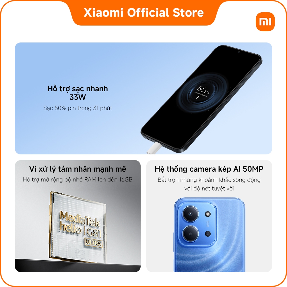 Redmi 15C (4+128G | 6+128G) | Pin khủng 6000mAh (thông thường) | Màn hình 6,9 inch sống động | BigBuy360 - bigbuy360.vn