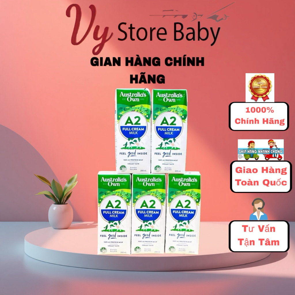 Sữa tươi Australia’s OWN A2 Nguyên kem nhập từ Úc không đường