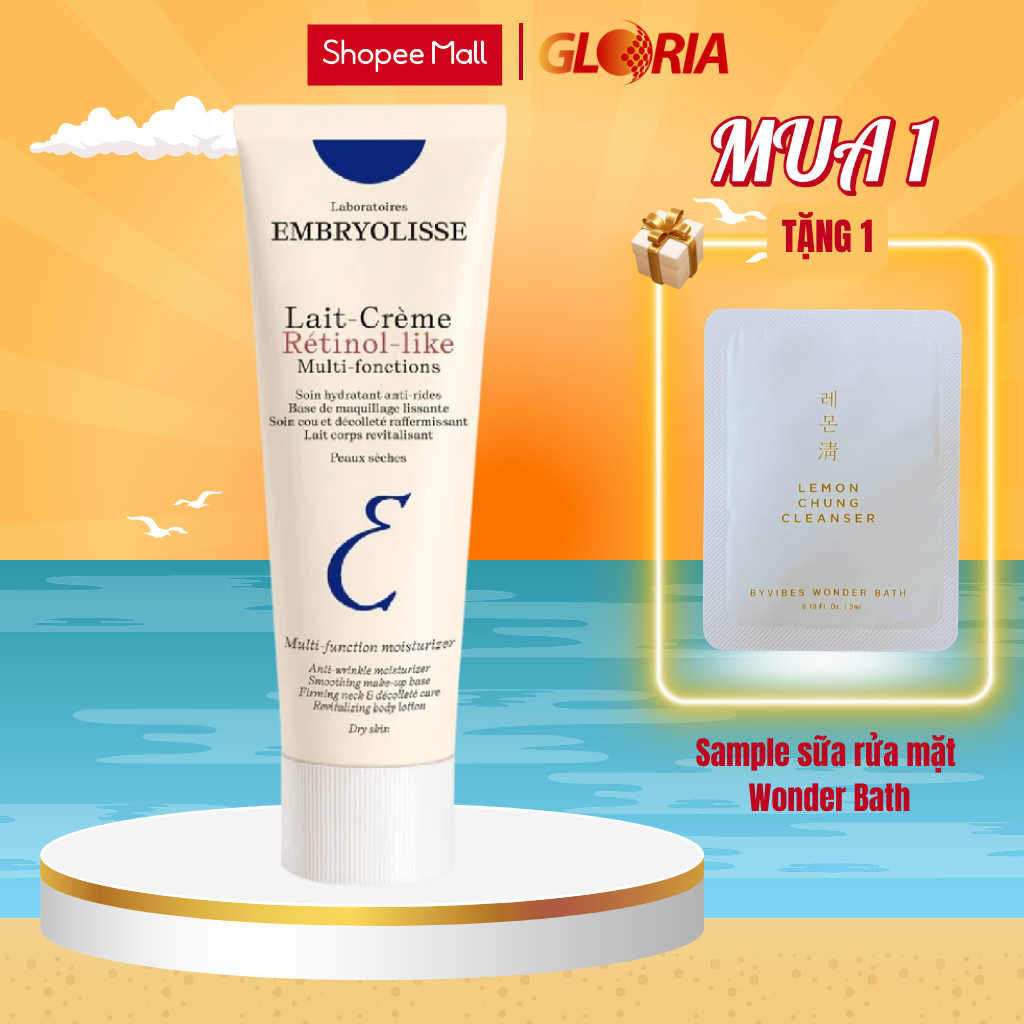 Kem Dưỡng Hỗ Trợ Cải Thiện Nền Da, Sáng Mịn Lait Crème RETINOL Like EMBRYOLISSE 15ml/75ml