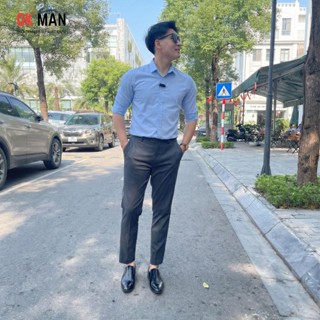  Quần tây âu nam PHOM NGẮN vải cotton chống bám bụi chống nhăn không phai màu phom slimfit Okman 