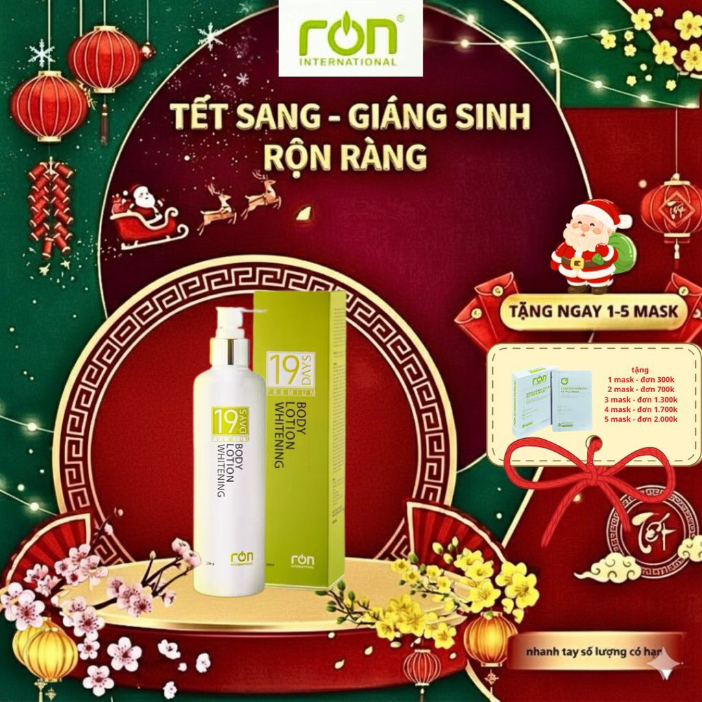 Kem Dưỡng Trắng Ron Toàn Thân 19 Days(19 Days Body Lotion Whitening) 250ml