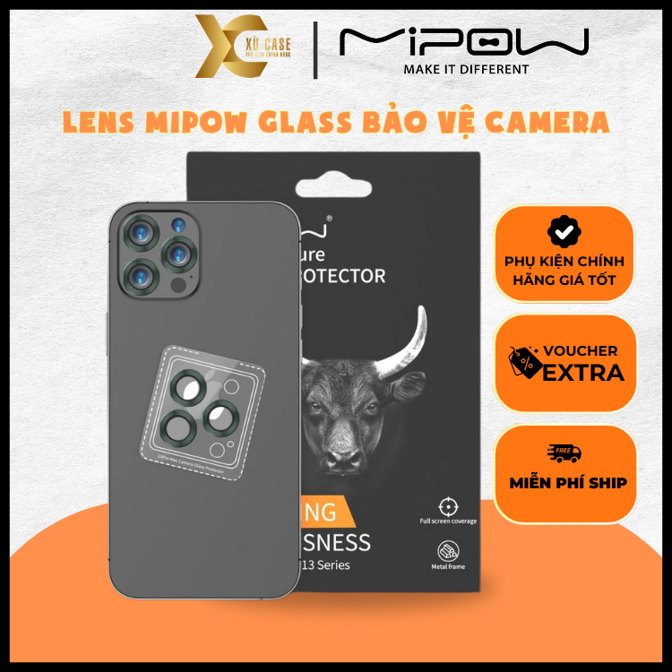 Lens Mipow Glass Chống Trầy Xước Bảo Vệ Camera Chính Hãng cho iP 13 Pro/ 13 Pro Max